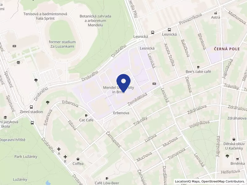 Mendelova univerzita v Brně, Zemědělská 1665/1, 61300 Brno - Černá Pole, IČO 62156489